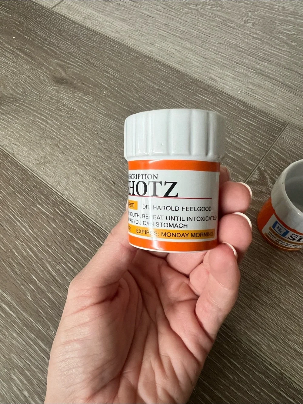 3 Pack RX Prescription Shot Glasses Ceramic Pill Bottle Bar Set